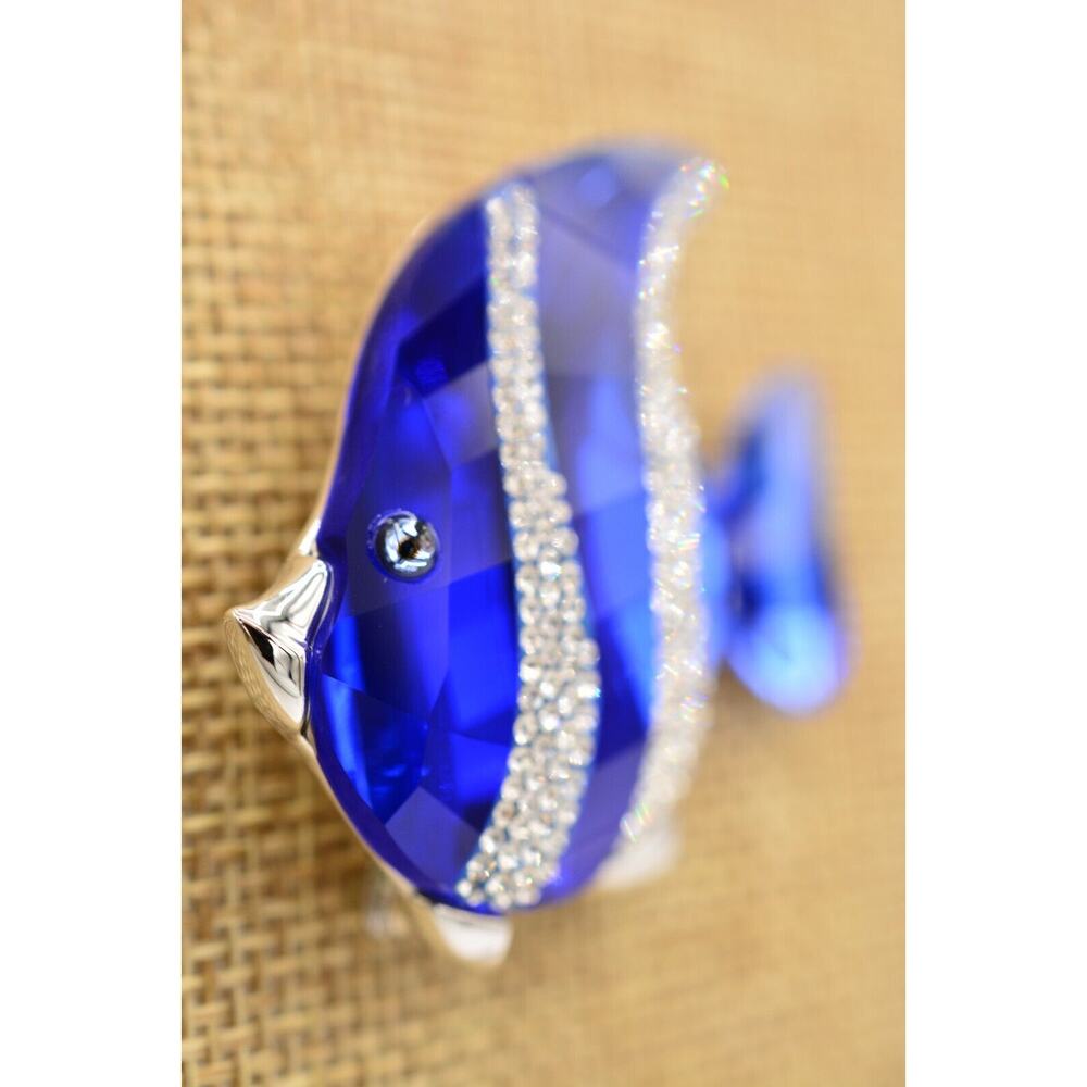 Swarovski Fish Pin Brooch Paradise Colina Crystal Exotic South Sea Signed Box View 3